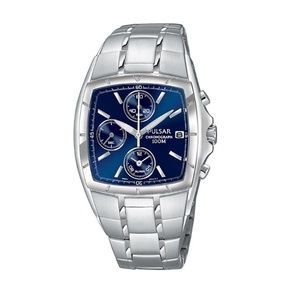 Pulsar Alarm Chronograph Steel Mens Watch
